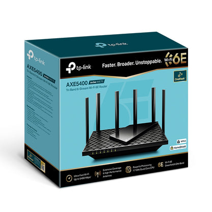 TP-Link Archer AX5400 router inalámbrico Gigabit Ethernet Triple banda (2.4 GHz / 5 GHz / 6 GHz) Negro