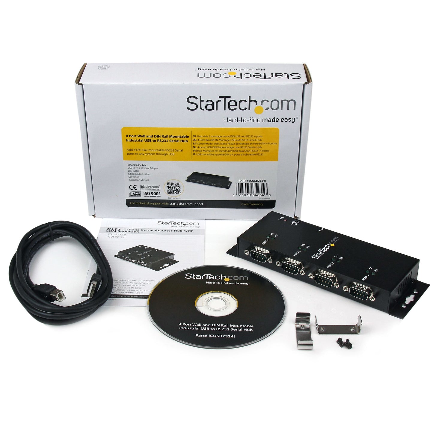StarTech.com ICUSB2324I nodo concentrador USB 2.0 Type-B Negro