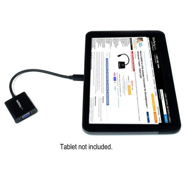 StarTech.com MCHD2VGAE2 adaptador de cable de vídeo Negro