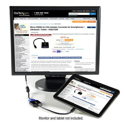 StarTech.com MCHD2VGAE2 adaptador de cable de vídeo Negro