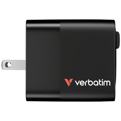 Cargador Verbatim GaN 65W de Cable retráctil