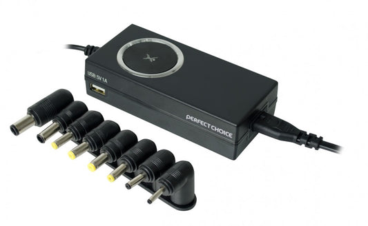 Adaptador Perfect Choice Automático de Corriente para Laptop Color Negro