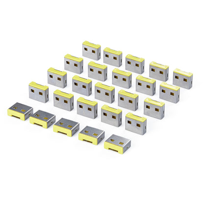 StarTech.com 25P-USB-A-BLOCKER bloqueador de puertos USB tipo A Plata, Verde Plástico 25 pieza(s)