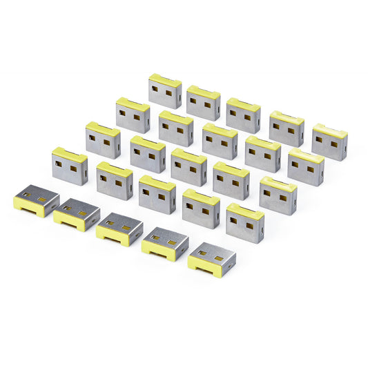 StarTech.com 25P-USB-A-BLOCKER bloqueador de puertos USB tipo A Plata, Verde Plástico 25 pieza(s)