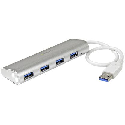 StarTech.com ST43004UA nodo concentrador USB 3.2 Gen 1 (3.1 Gen 1) Type-A 5000 Mbit/s Plata, Blanco