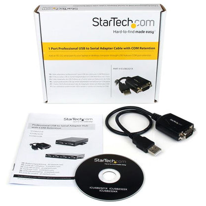 StarTech.com ICUSB2321X cambiadores de género de cables DB-9 USB 2.0 A Negro