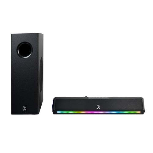 Barra de Audio Perfect Choice Emphoria iluminción RGB 2.1 con Subwoofer 70W  Color Negro