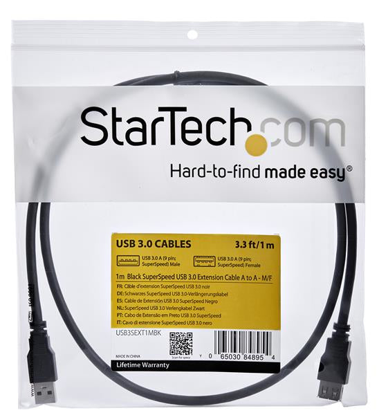 StarTech.com USB3SEXT1MBK cable USB USB 3.2 Gen 1 (3.1 Gen 1) 5 Gbit/s