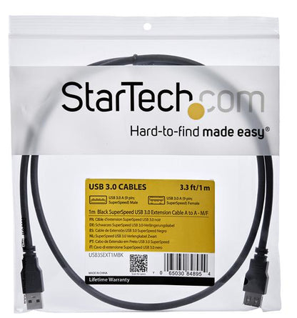 StarTech.com USB3SEXT1MBK cable USB USB 3.2 Gen 1 (3.1 Gen 1) 5 Gbit/s