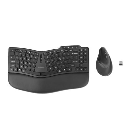 Kensington Pro Fit Ergo KM675 EQ teclado Ratón incluido Oficina RF inalámbrico + bluetooth QWERTY Español Negro
