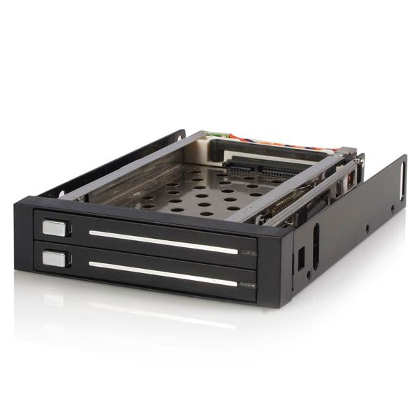 StarTech.com HSB220SAT25B panel para bahía de discos 8.89 cm (3.5") Panel embellecedor frontal Negro