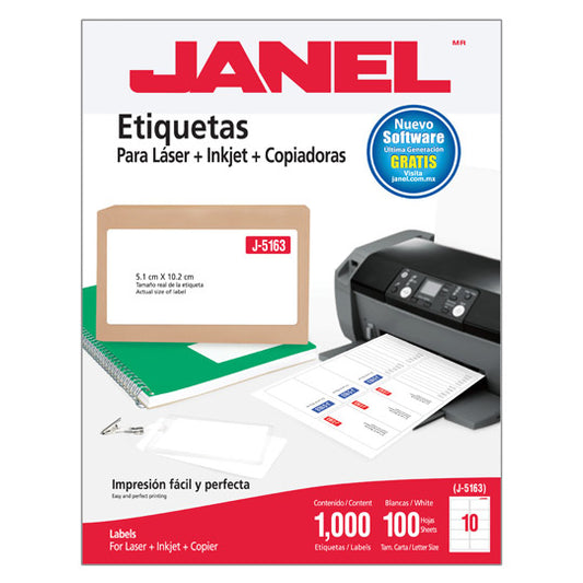 Etiquetas Adhesivas Janel Láser J-5163 51x102mm C/1000