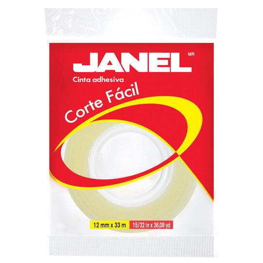 Cinta Janel Adhesiva Corte Fácil 119 12mmx33m Transparente 1 Pza