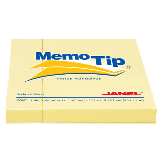 Notas Adhesivas Janel Memo Tip 3x3 Amarillas 100 Hojas Pqte C/6