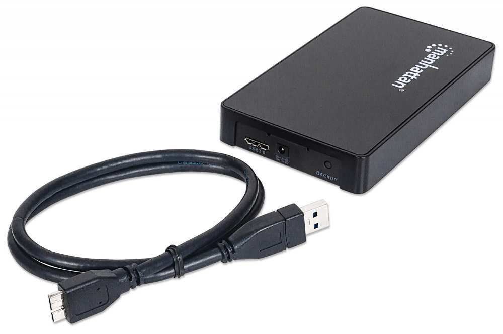 Manhattan 130349 caja para disco duro externo Caja de disco duro (HDD) Negro 2.5"