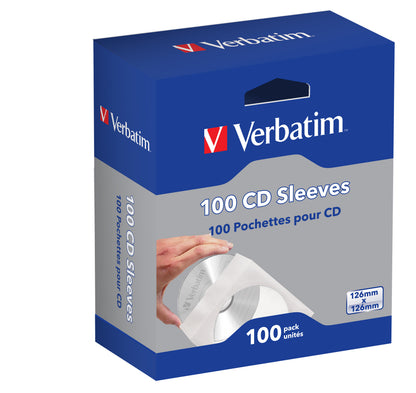 Sobres de Papel Verbatim C/Ventana Transparente para CD/DVD C/100