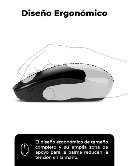 Mouse inalámbrico Negro recargable  wireless TechZone
