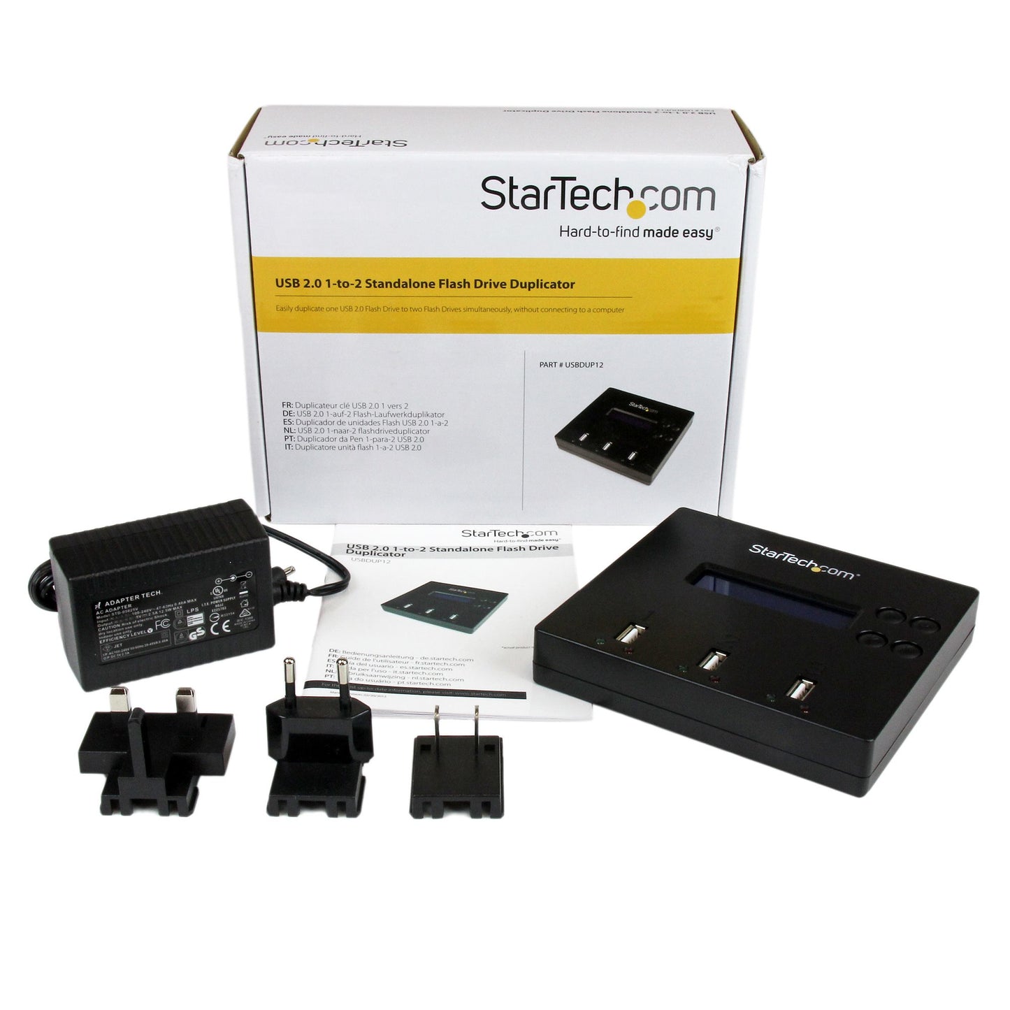 StarTech.com USBDUP12 duplicador de datos o soporte Duplicador de unidades flash USB Azul 2 copias