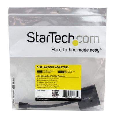 StarTech.com MDP2DVI3 adaptador de cable de vídeo 0.13 m DVI-I Negro