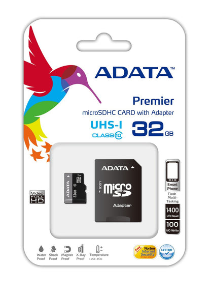 Memoria Micro SD Adata HC32GB CLASS10-RETAIL W/1 con Adaptador