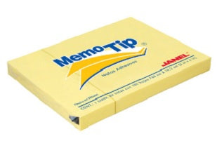 Notas Adhesivas Janel Memo Tip 3X4" Color Amarillo C/6 Blocks de 100 Hojas C/U