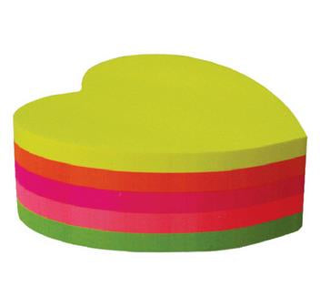 NOTAS ADHESIVAS MAE FIG CORAZON NEON 64X67MM 5 COLORES 250H
