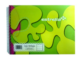 CUADERNO ESTRELLA ITALIANA RAYADO 100HJS
