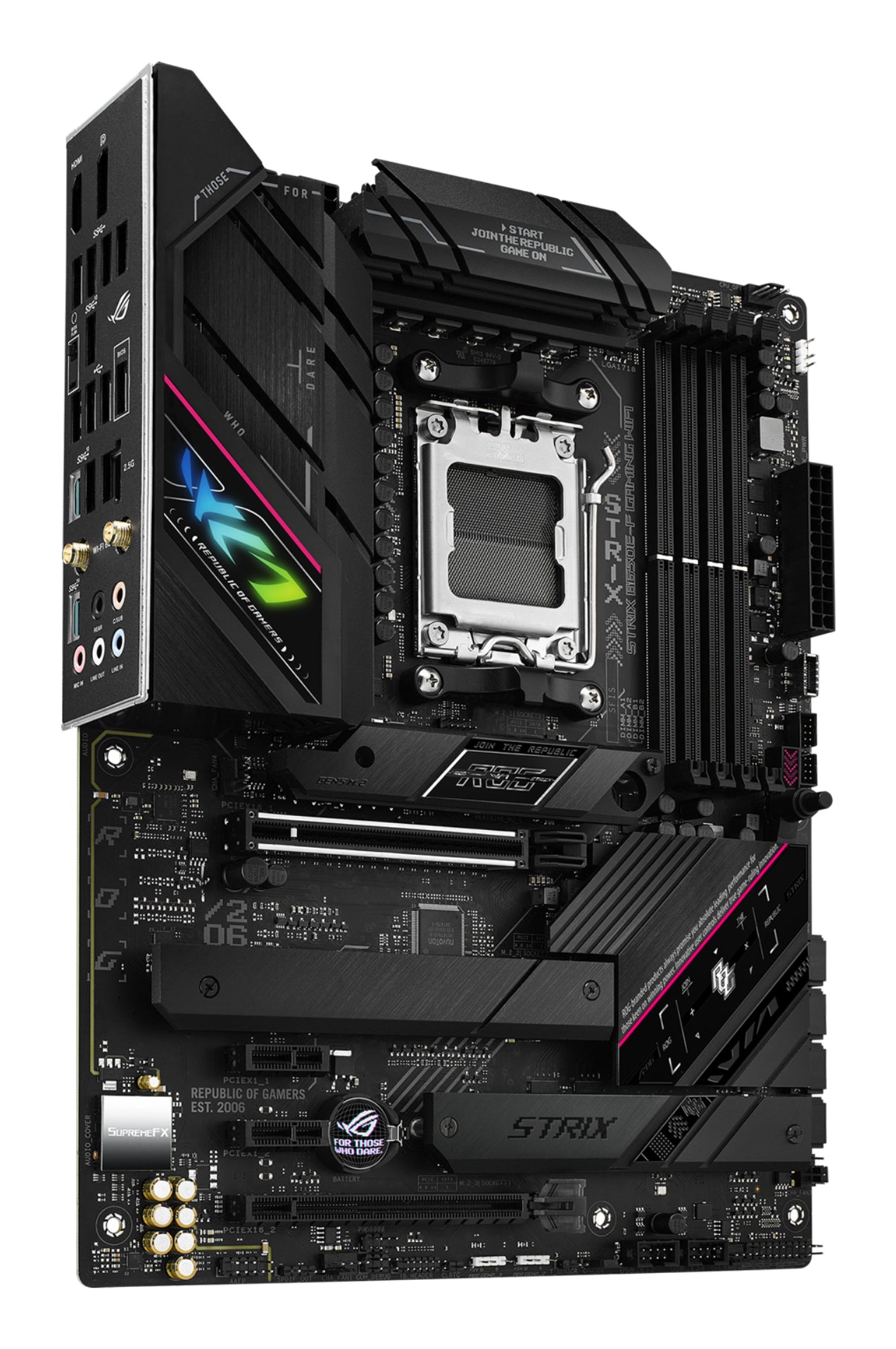 Tarjeta Madre Asus ROG Strix B650E-F Gaming WIFI 4xDDR5 128GB 6400Mhz PCIe 5.0 M.2 1xHDMI 1xDP S AM5 ATX Wi-Fi 6E BT