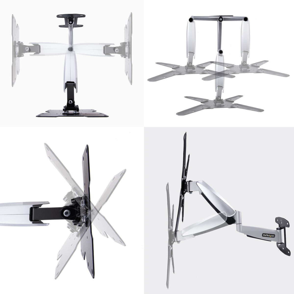 StarTech.com FHA-TV-WALL-MOUNT soporte para TV 139.7 cm (55") Negro, Plata