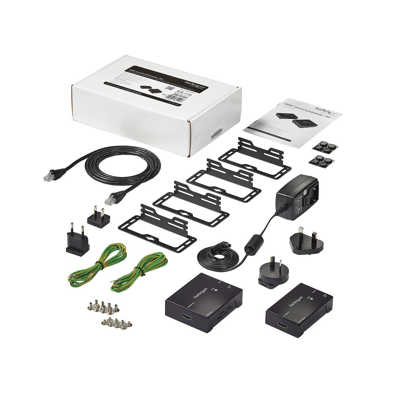 StarTech.com ST121HDBTE extensor de audio/video Transmisor y receptor AV Negro