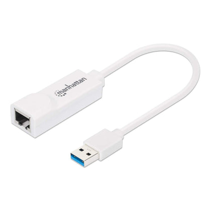 Adaptador Manhattan Súper Velocidad USB 3.0 a RJ-45 GB Ethernet Color Blanco