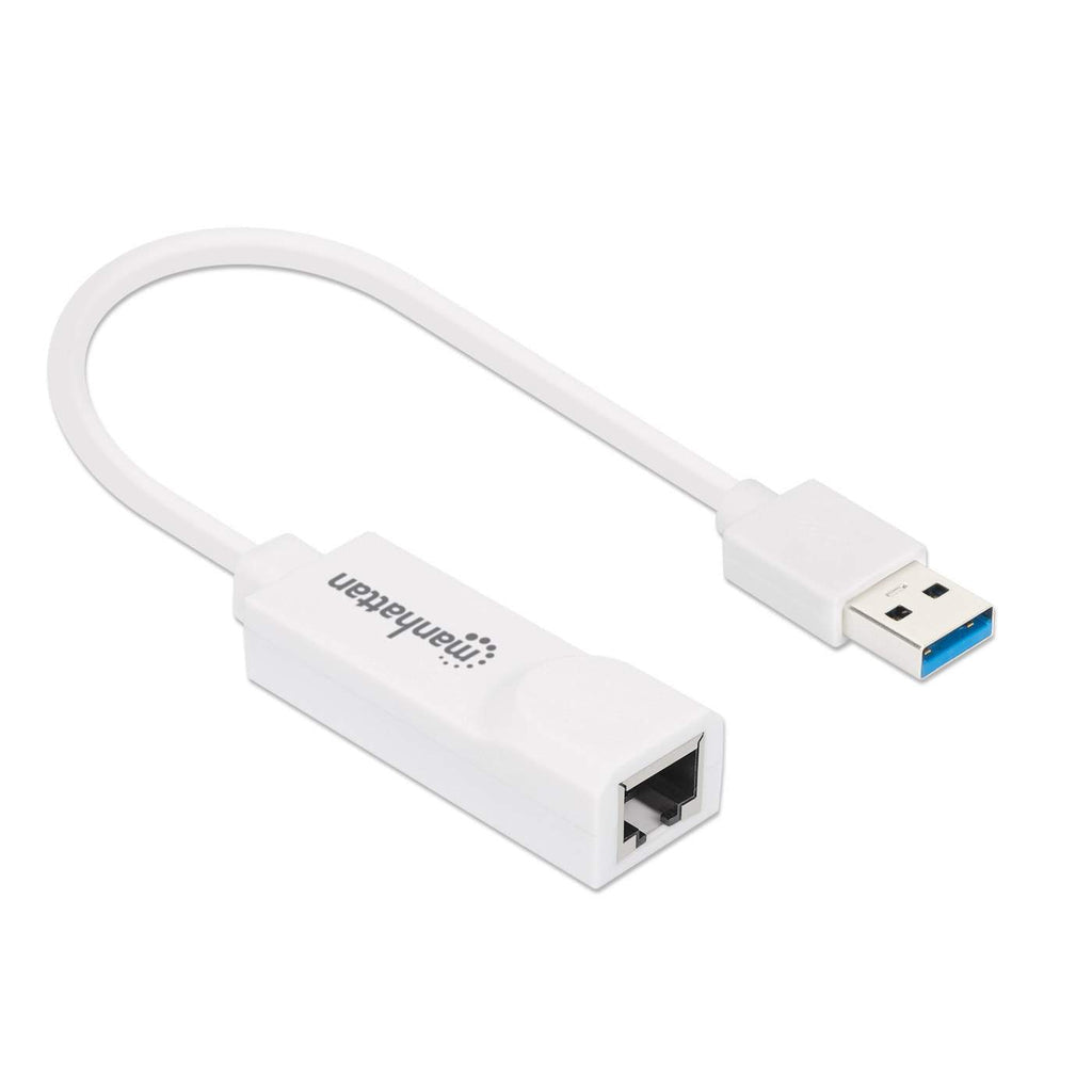 Adaptador Manhattan Súper Velocidad USB 3.0 a RJ-45 GB Ethernet Color Blanco