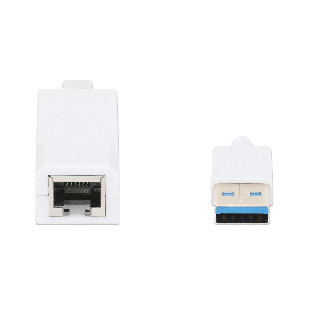 Adaptador Manhattan Súper Velocidad USB 3.0 a RJ-45 GB Ethernet Color Blanco