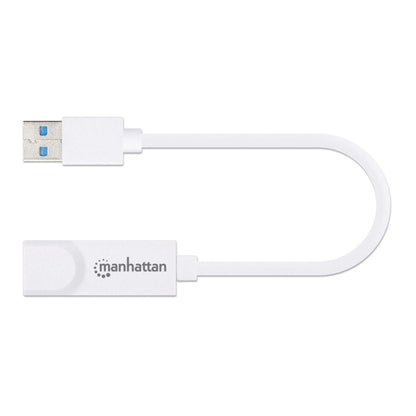 Adaptador Manhattan Súper Velocidad USB 3.0 a RJ-45 GB Ethernet Color Blanco