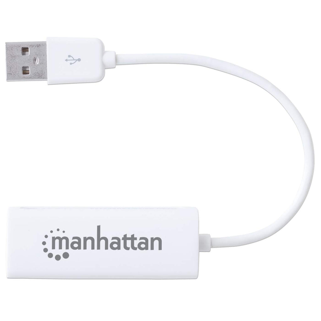 Adaptador Manhattan Fast Ethernet USB 2.0 Alta Velocidad 10/100 Color Blanco