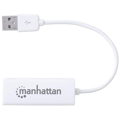 Adaptador Manhattan Fast Ethernet USB 2.0 Alta Velocidad 10/100 Color Blanco
