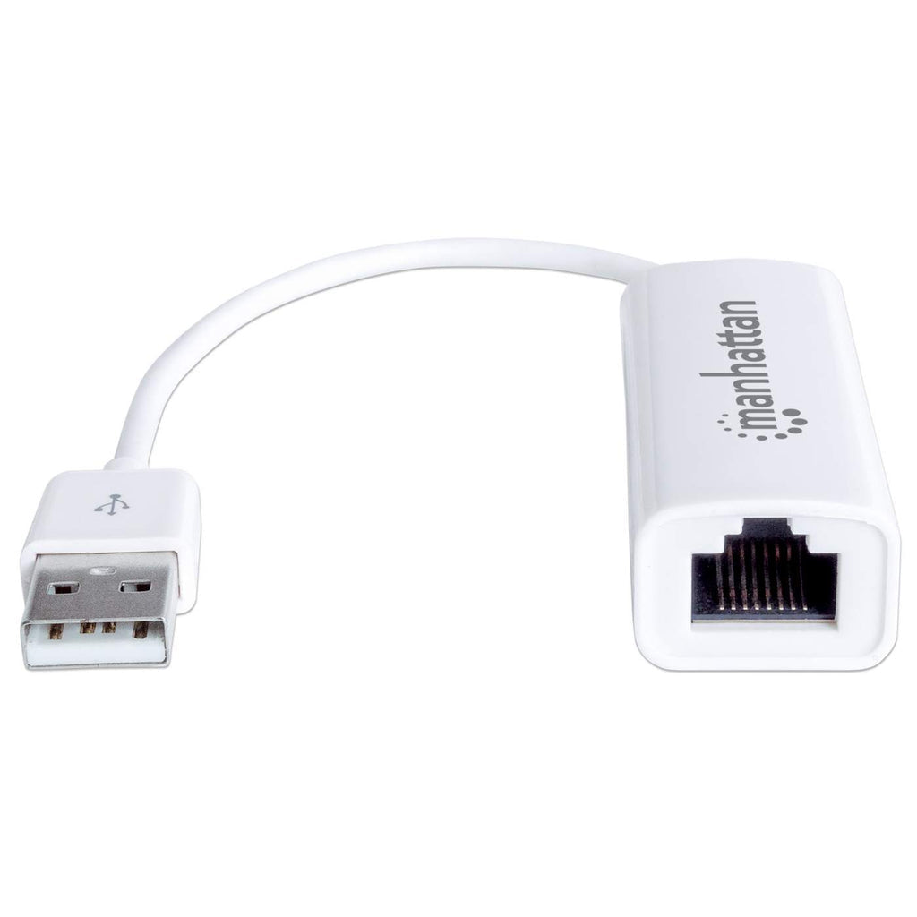 Adaptador Manhattan Fast Ethernet USB 2.0 Alta Velocidad 10/100 Color Blanco