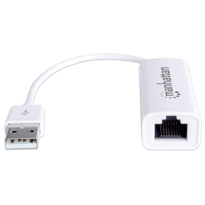 Adaptador Manhattan Fast Ethernet USB 2.0 Alta Velocidad 10/100 Color Blanco