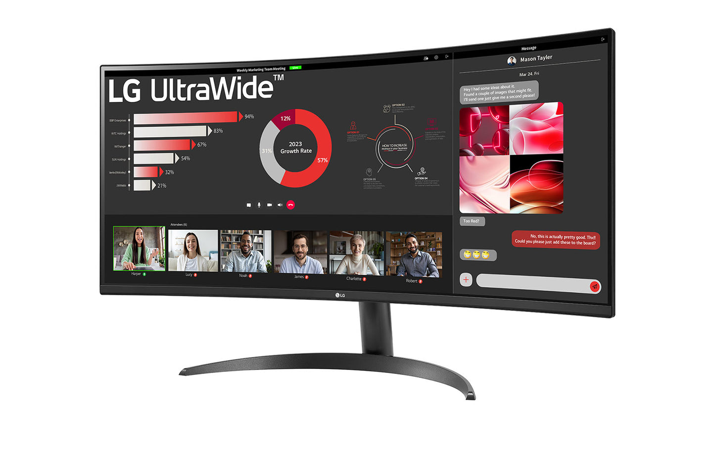 Monitor LG 34 pulgadas Curvo UltraWide QHD VA 3440x1440 100Hz HDMI DP 1 year de garantia