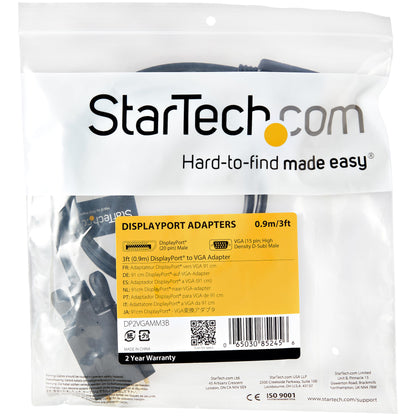 StarTech.com DP2VGAMM3B adaptador de cable de vídeo 0.91 m VGA (D-Sub)