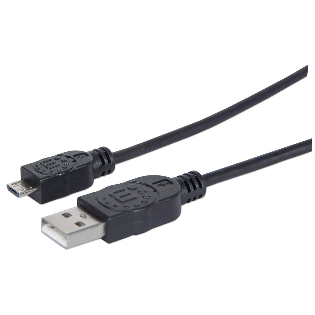 Cable Manhattan USB-A Micro USB-B 2.0 Alta Velocidad 1m Color Negro