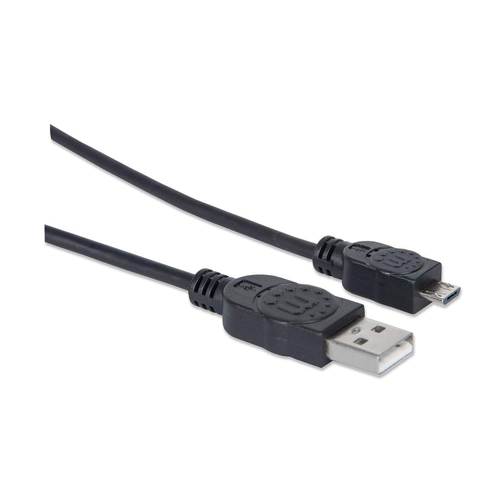 Cable Manhattan USB-A Micro USB-B 2.0 Alta Velocidad 1m Color Negro