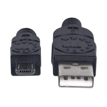 Cable Manhattan USB-A Micro USB-B 2.0 Alta Velocidad 1m Color Negro