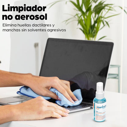 Manhattan 421010 kit de limpieza para equipos LCD/TFT/Plasma Líquido y paños secos/húmedos para limpieza de equipos 60 ml
