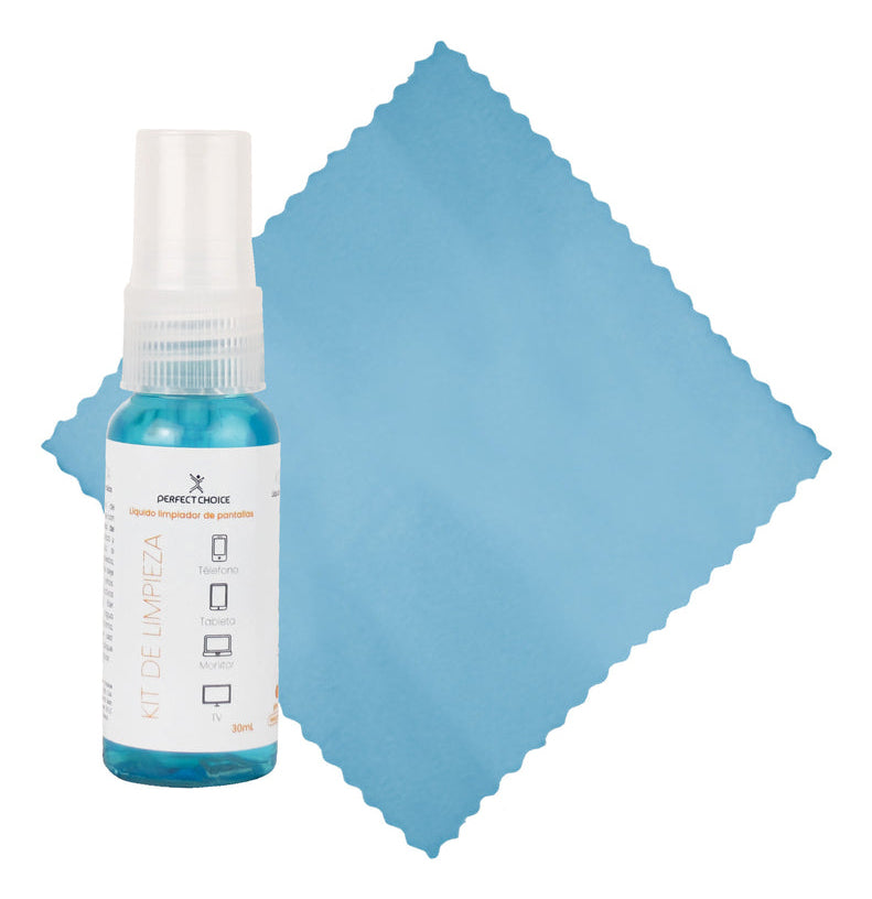 KIT DE LIMPIEZA PERFECT CHOICE LIQUIDO LIMPIADOR PARA PANTALLAS 30ML