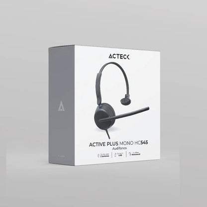 Auricular Monoaural Acteck Alambrico con Micrófono Active Pro HC545 Negro