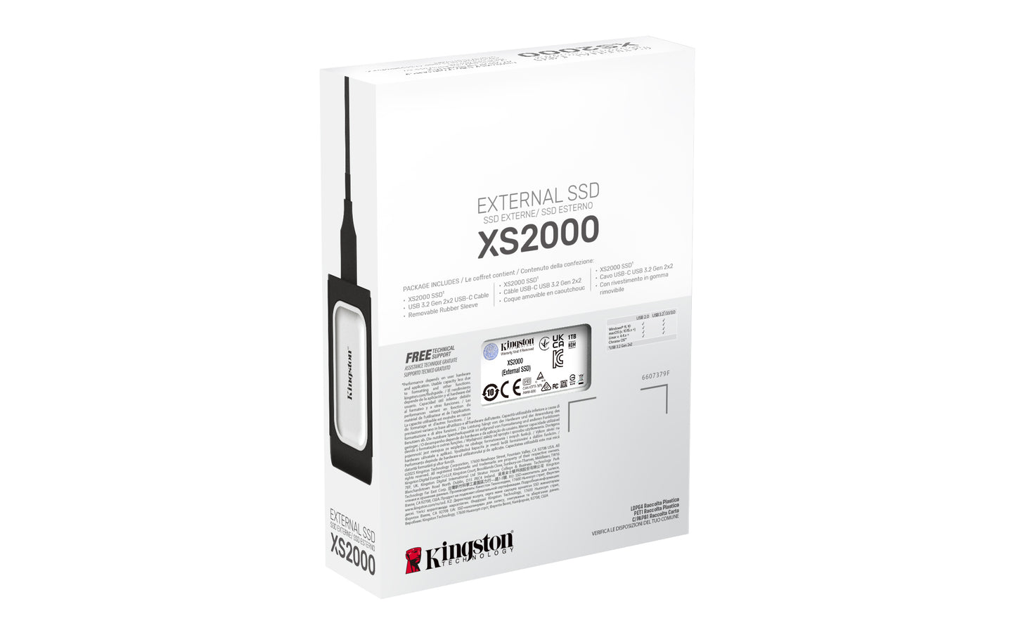 Unidad de Estado Sólido SSD Kingston XS2000 Externo 1000GB USB-C