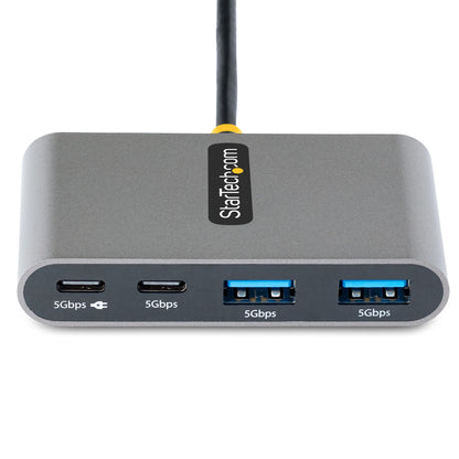 StarTech.com 5G2A2CPDB-USB-C-HUB nodo concentrador USB 3.2 Gen 1 (3.1 Gen 1) Type-C 5000 Mbit/s Gris