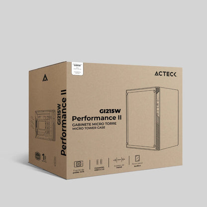 Gabinete Acteck Mini Torre Performance II GI215W Max MB M-ATX Fuente ATX Plus 500w Essential Series Negro