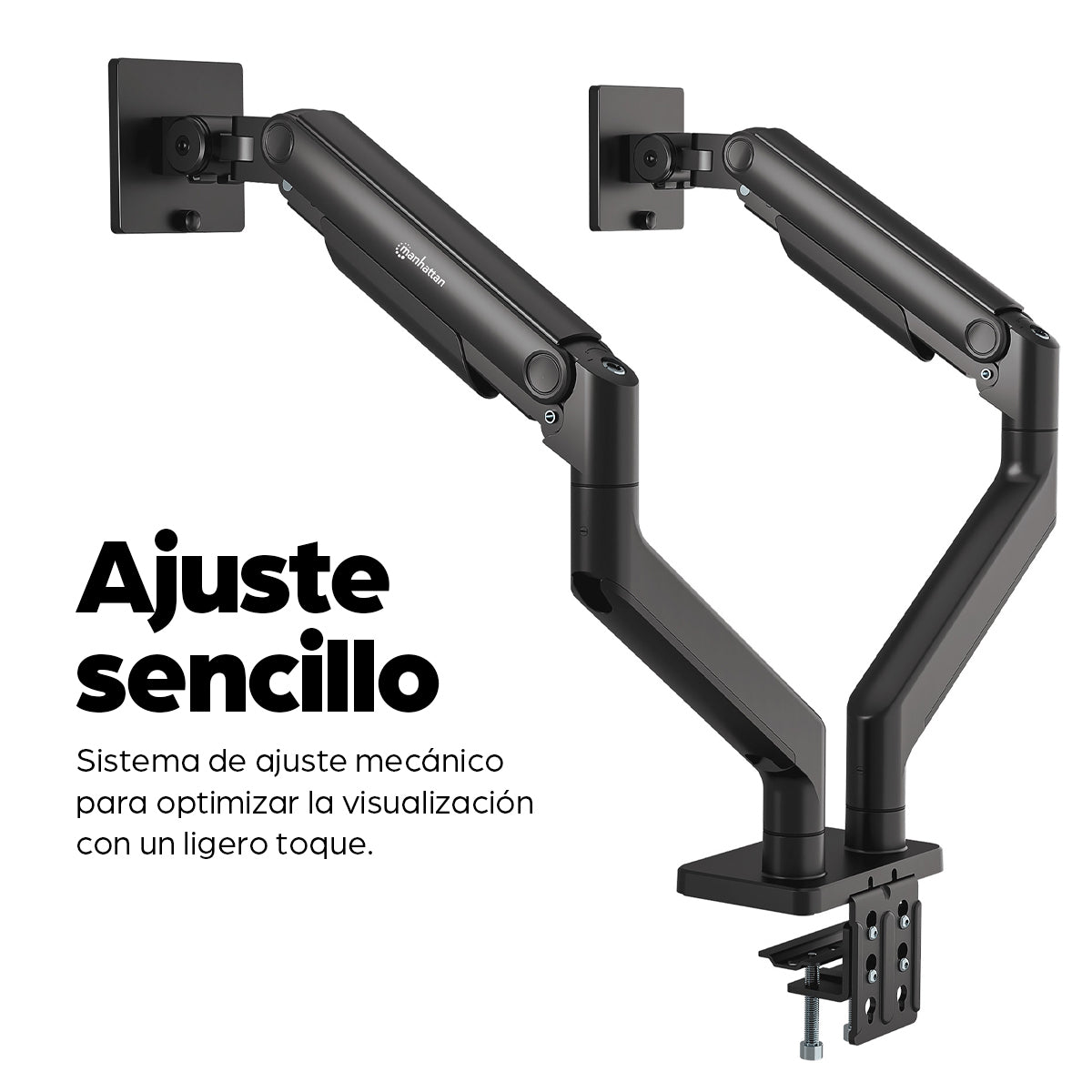 Manhattan 462587 soporte para pantalla plana 114.3 cm (45") Escritorio Negro